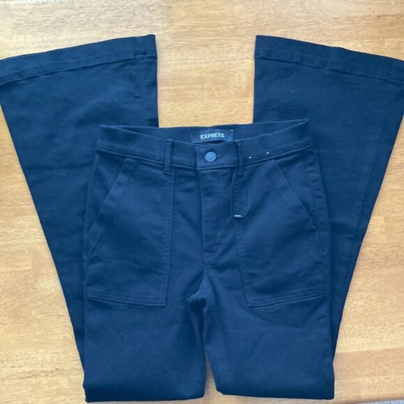 Black Bell Flare Stretch Jean - Picture 3 of 4